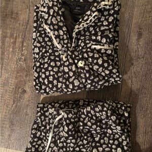 Aria Black and White Leopard Print Pajama Set